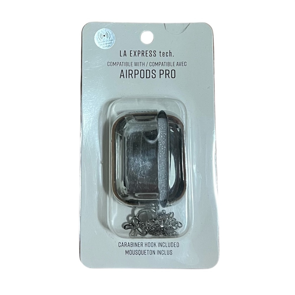 Airpods Pro reflective silver case with butterfly brand new